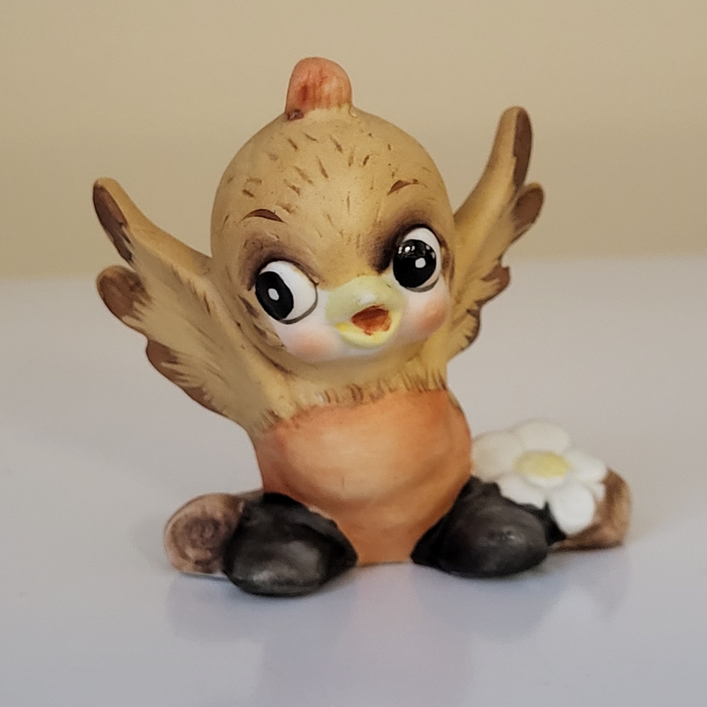 Vintage Bisque Porcelain Baby Robin Figurine